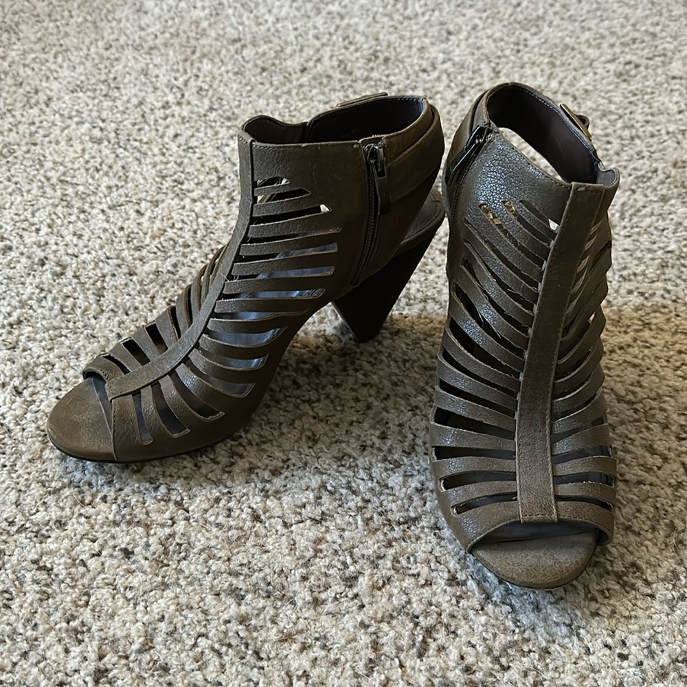 Vince Camuto open toe and back heels